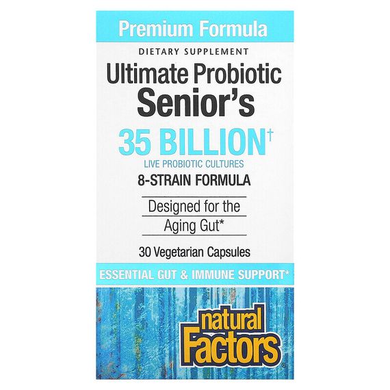 Natural Factors, Ultimate Probiotic, для пожилых людей, 35 млрд КОЕ, 30 вегетарианских капсул