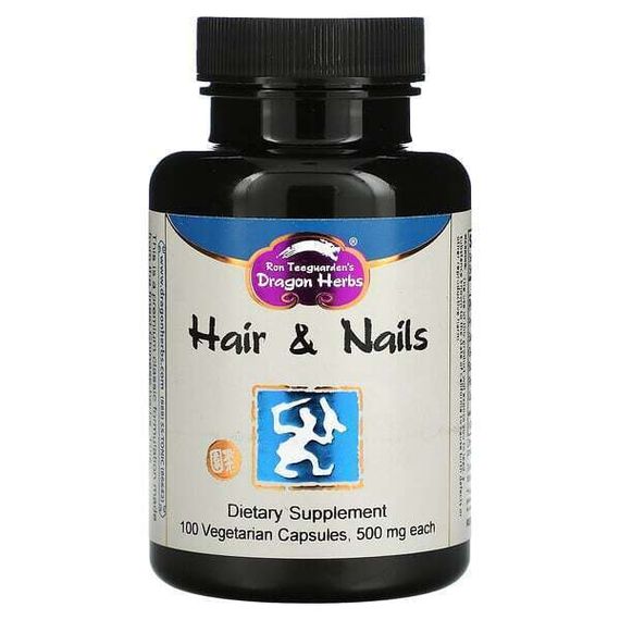 Dragon Herbs ( Ron Teeguarden ), Для волос и ногтей, 500 мг, 100 вегетарианских капсул