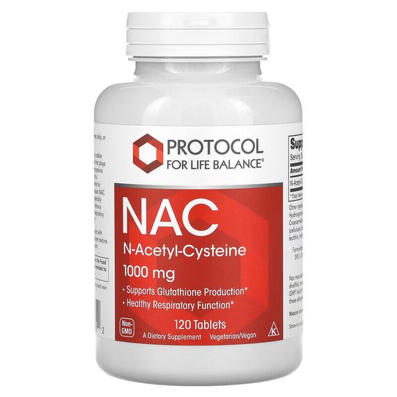 Protocol for Life Balance, NAC, 1000 мг, 120 таблеток