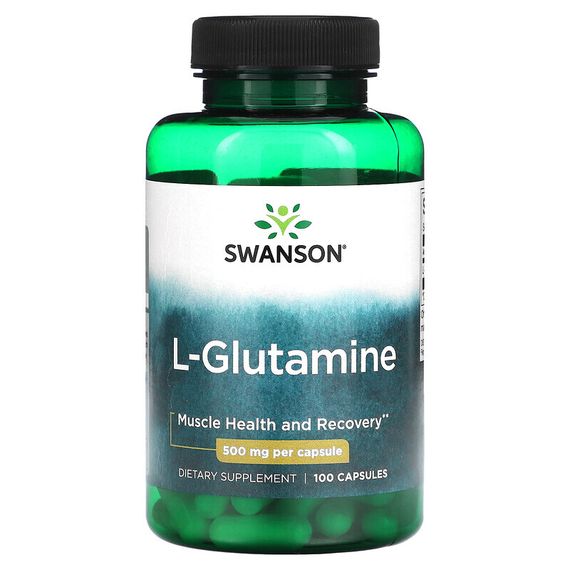 Swanson, L-глютамин, 500 мг, 100 капсул