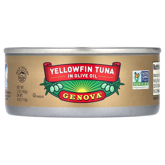 Genova, Желтоперый тунец в оливковом масле, 142 г (5 унций)