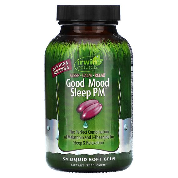 Irwin Naturals, Good Mood Sleep PM, добавка для улучшения сна, 54 желатиновых капсулы