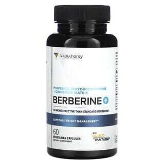 Vitauthority, Berberine Plus с дигидроберберином и цейлонской корицей, 60 вегетарианских капсул