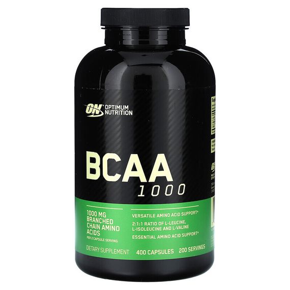 Optimum Nutrition, BCAA 1000 Caps, большая упаковка, 500 мг, 400 капсул
