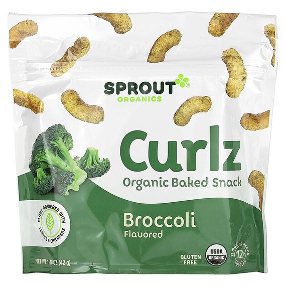 Sprout Organics, Curlz, брокколи, 42 г (1,48 унции)