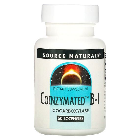 Source Naturals, ферментированный витамин B-1, 13 мг, 60 пастилок