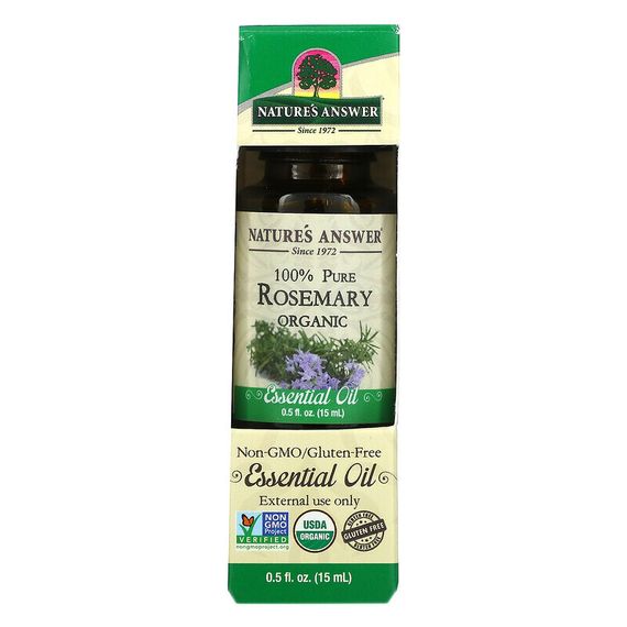 Nature&#39;s Answer, Organic Essential Oil, 100% Pure Rosemary, 0.5 fl oz (15 ml)