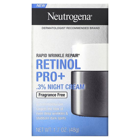 Neutrogena, Retinol Pro + .3% ночной крем, без отдушек, 48 г (1,7 унции)