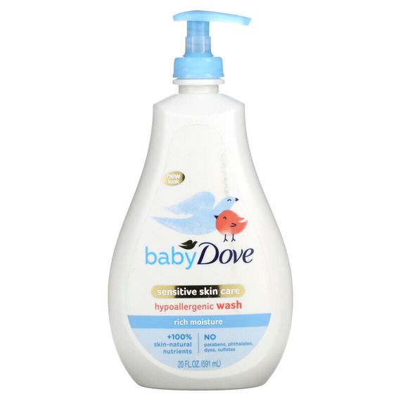 Dove, Для детей, средство для ухода за чувствительной кожей, гипоаллергенное средство, насыщенное увлажнение, 591 мл (20 жидк. Унций)
