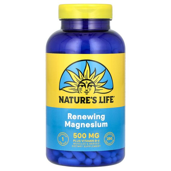 Nature&#39;s Life, магний, 500 мг, 250 вегетарианских капсул
