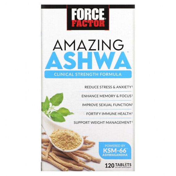 Force Factor, Amazing Ashwa, 120 таблеток