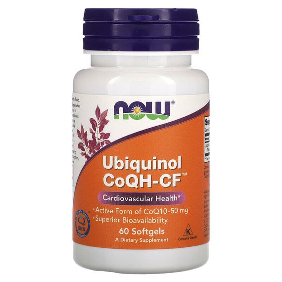 NOW Foods, Убихинол CoQH-CF, 60 гелевых капсул