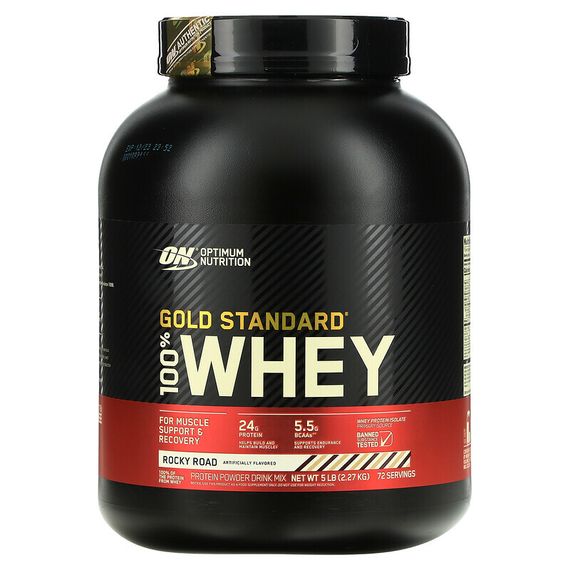 Optimum Nutrition, Gold Standard 100% Whey, сыворотка со вкусом шоколадного мороженого, 2,27 кг (5 фунтов)