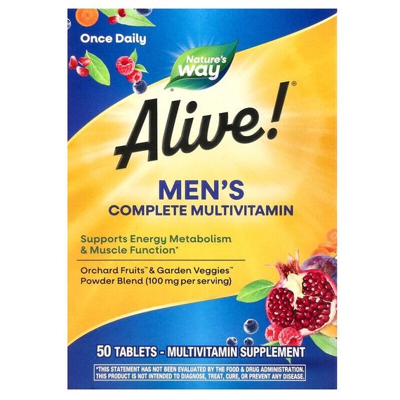 Nature&#39;s Way, Alive !, мультивитаминный комплекс для мужчин, 50 таблеток