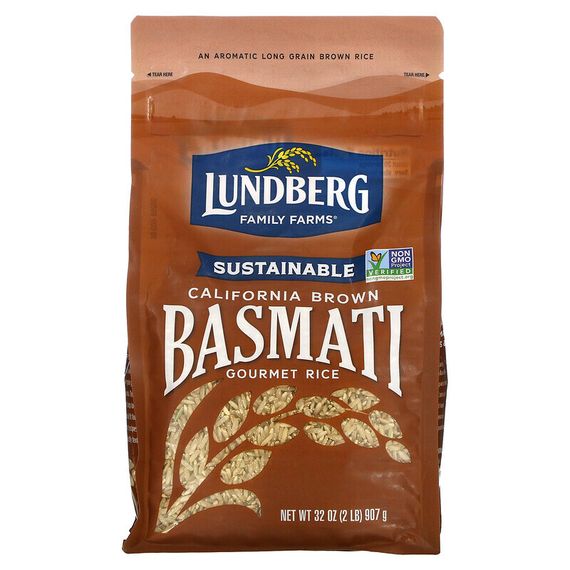 Lundberg, изысканный калифорнийский коричневый рис басмати, 907 г (32 унции)