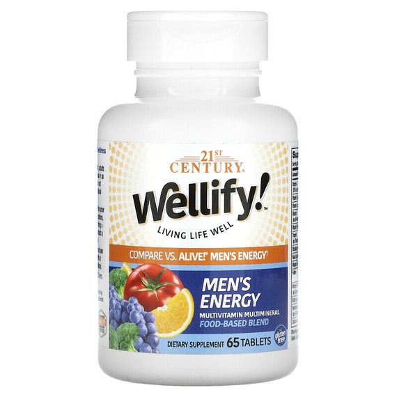 21st Century, Wellify! Men&#39;s Energy, Multivitamin Multimineral, 65 Tablets