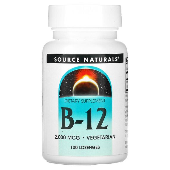 Source Naturals, B-12, 2000 мкг, 100 леденцов