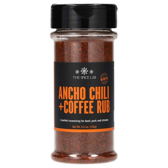 The Spice Lab, Ancho Chili + Coffee Rub, 155 г (5,5 унции)