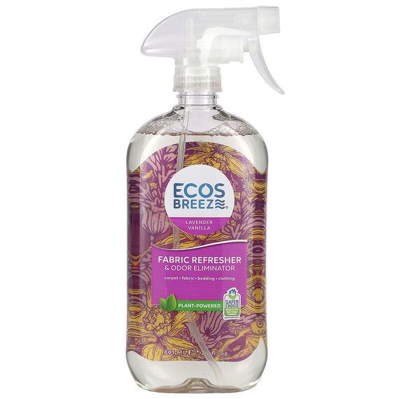 Earth Friendly Products, Ecos Breeze, Fabric Refresher &amp; Odor Eliminator, Lavender Vanilla, 20 fl oz (591 ml)