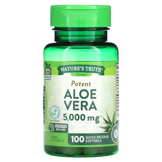 Nature&#39;s Truth, Potent, Aloe Vera , 5,000 mg , 100 Quick Release Softgels