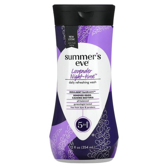 Summer&#39;s Eve, 5 in 1 Daily Refreshing Wash, Lavender Night-Time, 12 fl oz (354 ml)