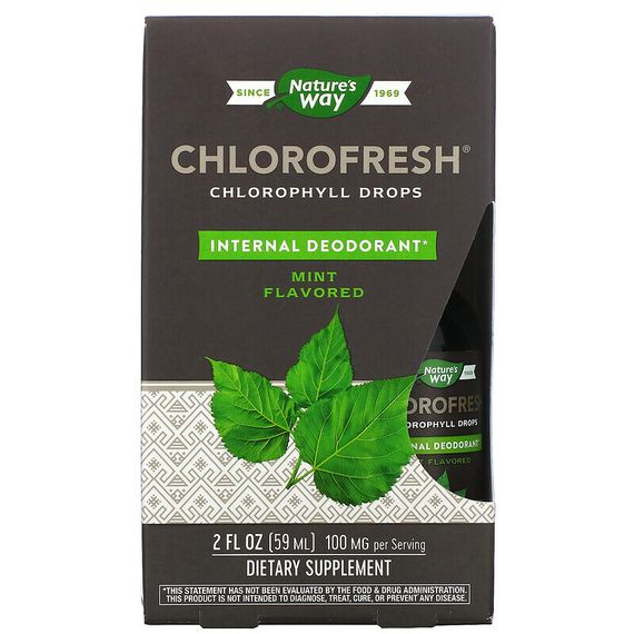 Nature&#39;s Way, Chlorofresh, капли с хлорофиллом, мята, 59 мл (2 жидк. Унции)