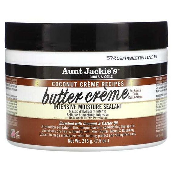 Aunt Jackie&#39;s Curls &amp; Coils, Butter Creme, интенсивный увлажняющий герметик, 213 г (7,5 унции)