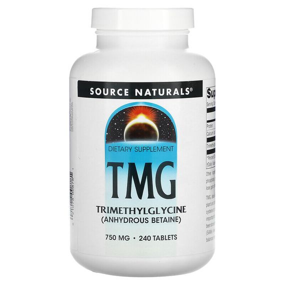 Source Naturals, TMG, триметилглицин, 750 мг, 240 таблеток