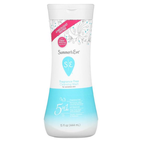 Summer&#39;s Eve, 5 in 1 Cleansing Wash, Fragrance Free, 15 fl oz (444 ml)