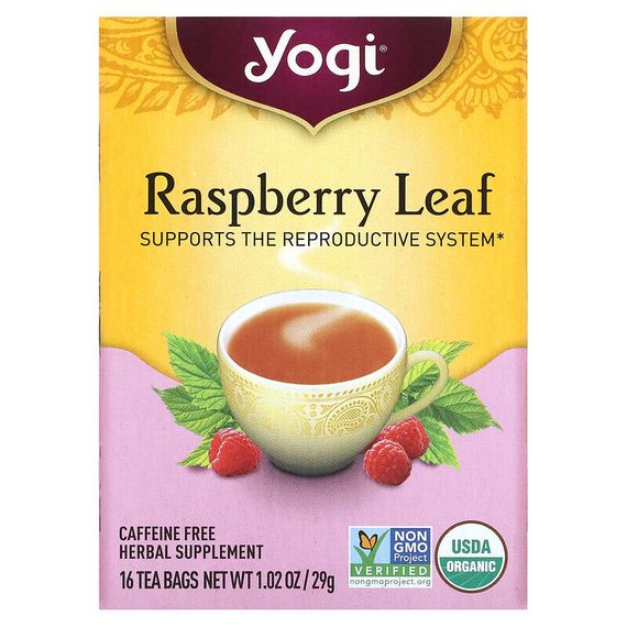 Yogi Tea, листья органической малины для женщин, без кофеина, 16 чайных пакетиков, 29 г (1,02 унции)