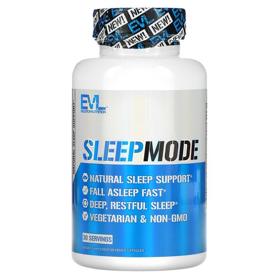 EVLution Nutrition, SleepMode, добавка, способствующая хорошему сну, 30 растительных капсул
