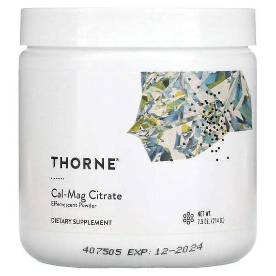 Thorne, Cal-Mag Citrate, шипучий порошок, 7,5 унций (214 г)