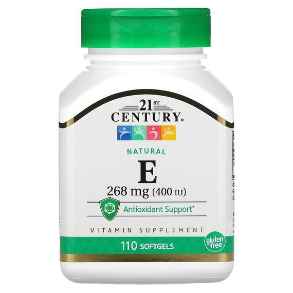 21st Century, Натуральный витамин E, 268 мг (400 МЕ), 110 мягких таблеток