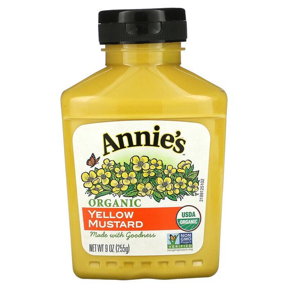 Annie&#39;s Naturals, Органическая желтая горчица, 9 унций (255 г)