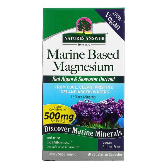 Nature&#39;s Answer, магний из морского источника, 250 мг, 90 вегетарианских капсул
