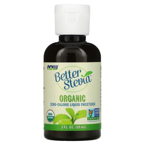 NOW Foods, Better Stevia, органический бескалорийный жидкий подсластитель, 59 мл (2 жидк. унции)