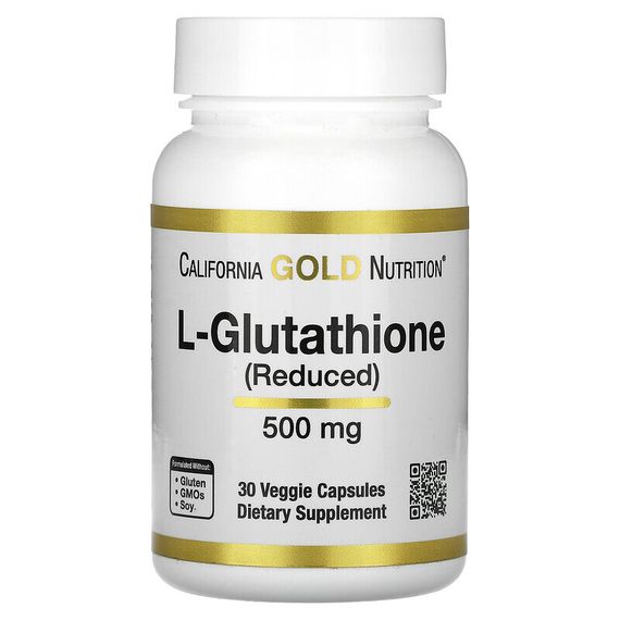 California Gold Nutrition, L-глутатион (восстановленный), 500 мг, 30 растительных капсул