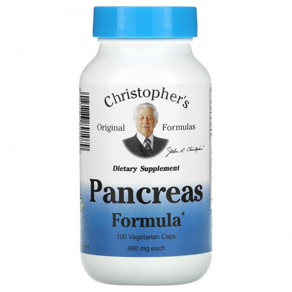 Christopher&#39;s Original Formulas, Pancreas Formula, 460 мг, 100 вегетарианских капсул