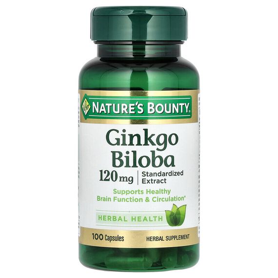 Nature&#39;s Bounty, Гинкго билоба, 120 мг, 100 капсул