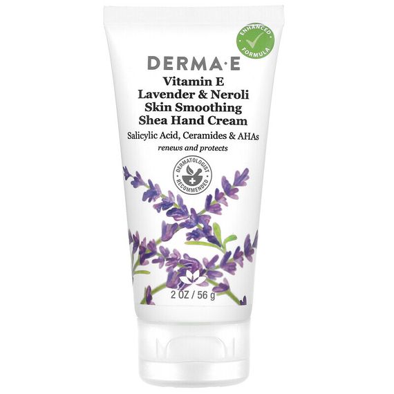 DERMA E, Skin Smoothing Shea Hand Cream, Vitamin E, Lavender &amp; Neroli, 2 oz (56 g)