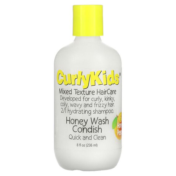 CurlyKids, Condish с медом, быстрое и чистое средство, мед и персик, 236 мл (8 жидк. Унций)