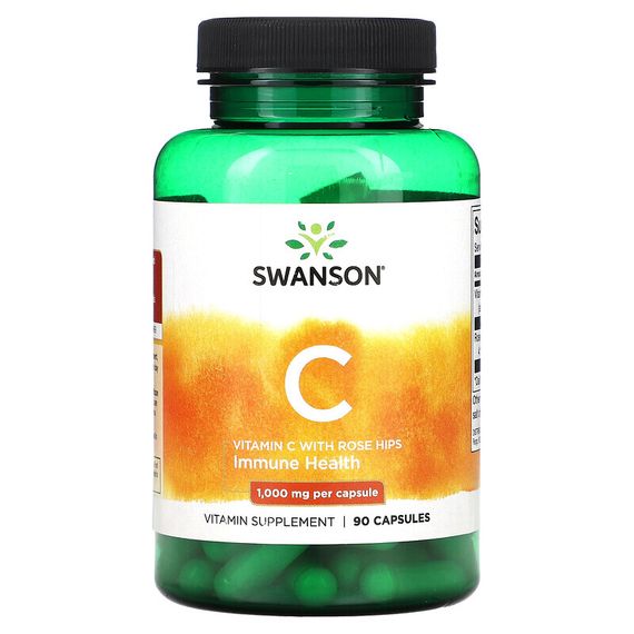 Swanson, Витамин C с шиповником, 90 капсул