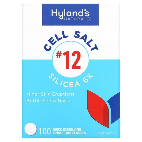 Hyland&#39;s Naturals, Cell Salt # 12, Silicea 6X, 100 быстрорастворимых таблеток