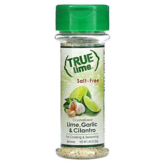 True Citrus, True Lime, кристаллизованный лайм с чесноком и кориандром, без соли, 55 г (1,94 унции)