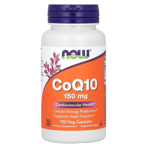 NOW Foods, CoQ10, 150 мг, 100 растительных капсул
