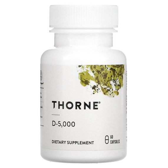 Thorne, D-5000, 125 мкг (5000 МЕ), 60 капсул