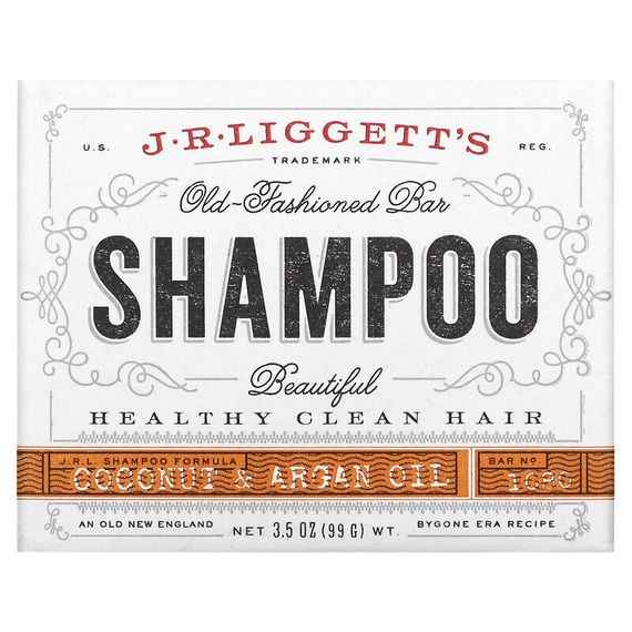 J.R. Liggetts, Твердый шампунь в старом стиле, кокосовое и аргановое масло, 99 г (3,5 унции)