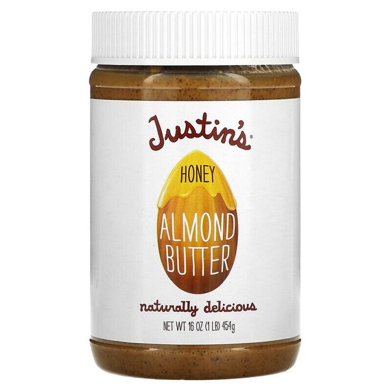 Justin&#39;s Nut Butter, Медово-миндальное масло, 454 г (16 унций)