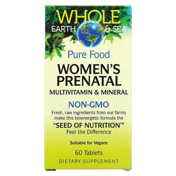 Natural Factors, Whole Earth &amp; Sea, мультивитаминный и минеральный комплекс для беременных женщин, 60 таблеток