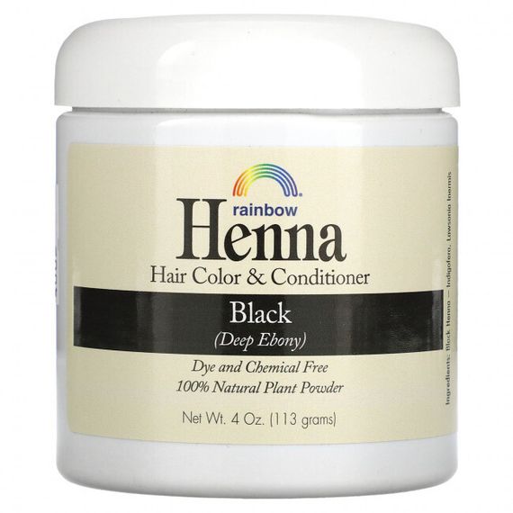 Rainbow Research, Henna, Hair Color &amp; Conditioner, Black, 4 oz (113 g)